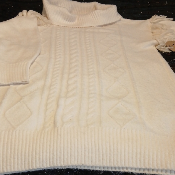 Frye White Cable Knit Turtleneck Sweater - Picture 6 of 7